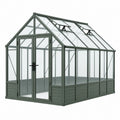 Serre de jardin 240 x 190 x 220 cm aluminium vert panneaux transparents toit ouvrant