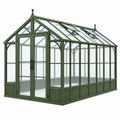 Serre de jardin 240 x 190 x 250 cm aluminium vert panneaux transparents toit ouvrant