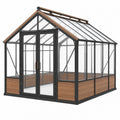 Serre de jardin 240 x 190 x 230 cm aluminium noir panneaux transparents double porte