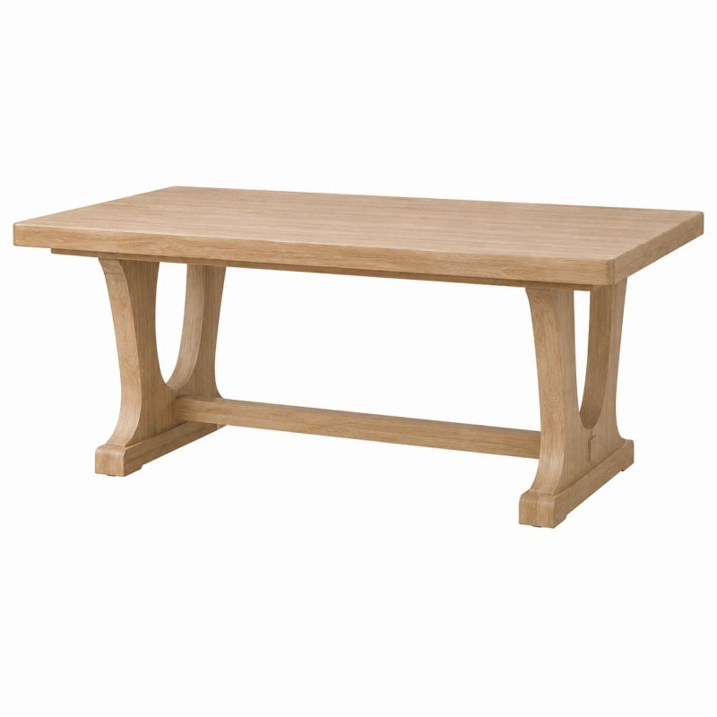Table à manger 180 x 90 cm en bois chêne clair style classique
