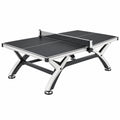 Table de tennis de table 274 x 152.5 cm noire et blanche en acier et panneau MDF avec filet