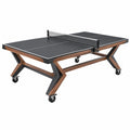 Table de tennis de table 274 x 152.5 x 76 cm acier et bois noir marron mobile