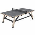 Table de tennis de table 274 x 152.5 x 76 cm noire et beige en acier avec filet